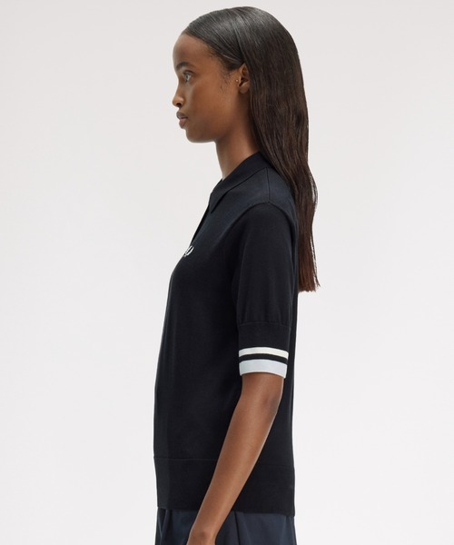 ポロシャツ ポロ Bold Tipped Knitted Shirt／ボールドティップラインニットポロシャツ レディースの画像