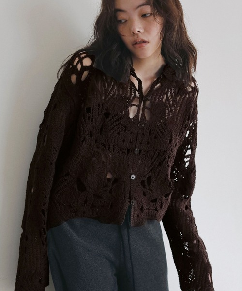 anuke（アンヌーク） ブラウス シャツ Embroidery Over Shirts