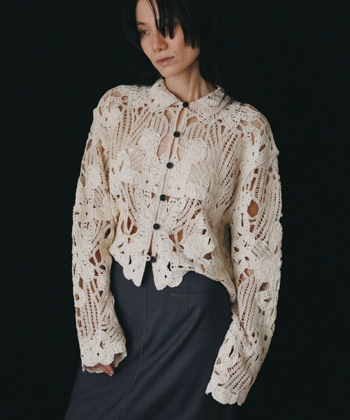 anuke（アンヌーク） ブラウス シャツ Embroidery Over Shirts