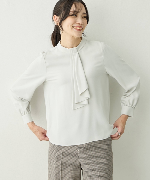 「A/C DESIGN BY ALPHA CUBIC」 長袖ブラウス 11号 ピンク レディース_画像6