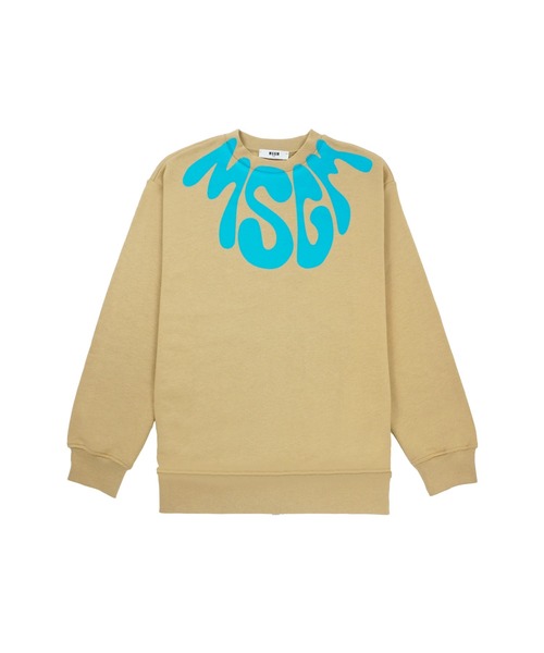 MSGM KIDS トレーナー サイケウェーブ ネックロゴスウェットシャツ 