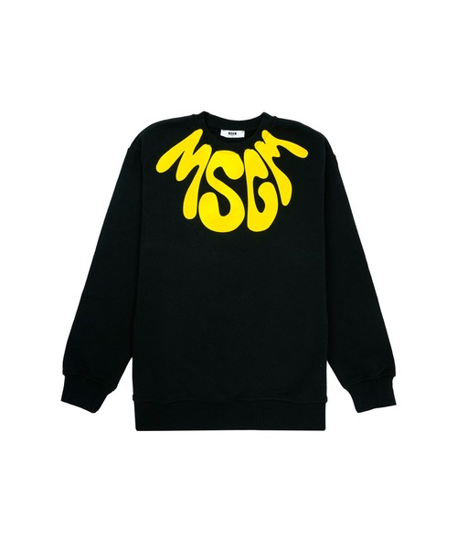 msgmキッズロゴスウェット新品大人も着れるキッズサイズ MSGM KIDS トレーナー サイケウェーブ ネックロゴスウェットシャツ