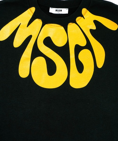 MSGM KIDS トレーナー サイケウェーブ ネックロゴスウェットシャツ