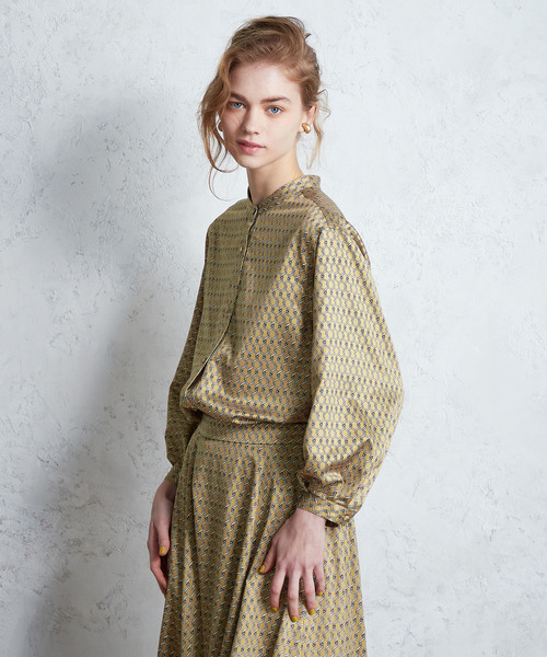 「LE SOUK HOLIDAY」 長袖ブラウス L ネイビー レディース_画像5
