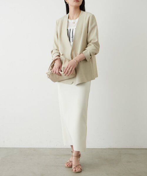 「LOUNGEDRESS」 タイトスカート LARGE アイボリー レディース_画像2