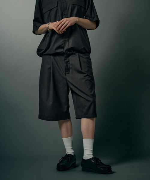 WETTEMPT ワイドパンツ ハーフパンツ パンツ 短パン FUNCTIONAL 1 TUCK
