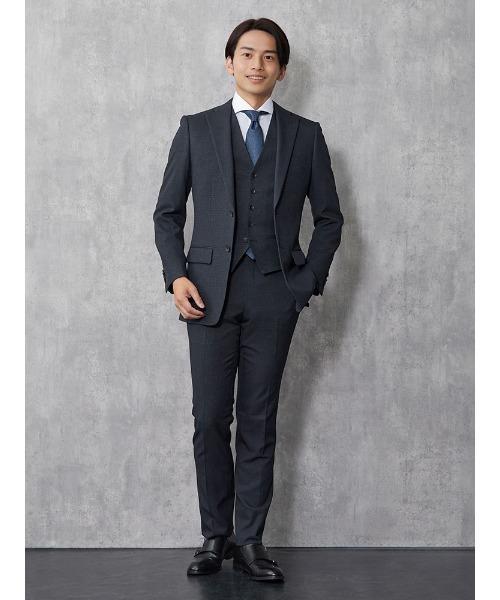 Perfect Suit Factoryネイビー ビジネススーツ AB4 Perfect Suit FActory（パーフェクト スーツ ファクトリー） 3ピース
