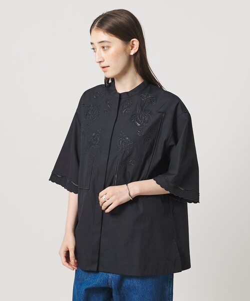 ブラウス シャツ カットワーク シャツ ブラウス レディースの画像