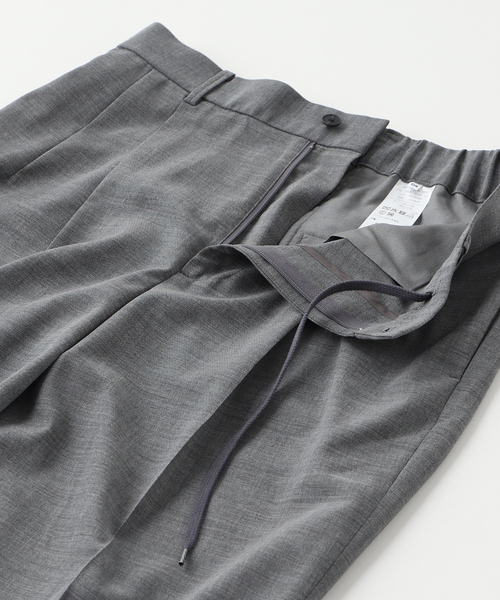 ワイドパンツ スラックス ATON（エイトン）TWIST WOOL GAUZE TWO TUCKED EASY PA メンズ レディースの画像
