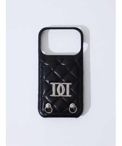 Darich♡ストーンロゴキルティングカードiPhoneケース　(BLK・16) Darich（ダーリッチ） スマホケース ストーンロゴキルティングカード