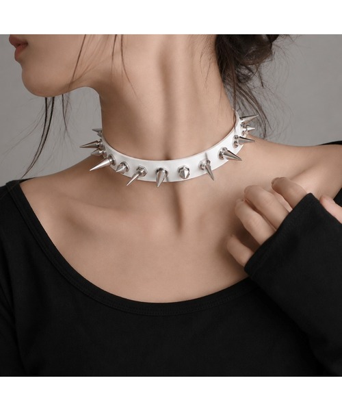 CERCA ネックレス 「Bls」「ZA」「Bling Leads」パンクスタッズ