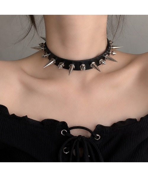 CERCA ネックレス 「Bls」「ZA」「Bling Leads」パンクスタッズ