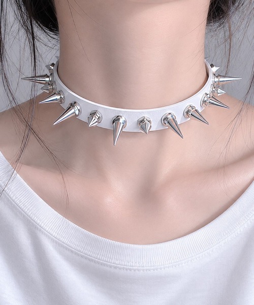 CERCA ネックレス 「Bls」「ZA」「Bling Leads」パンクスタッズ