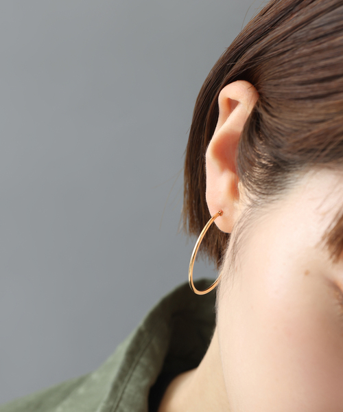 ピアス 1.5パイプ3.5cmルーフピアス K10（両耳） レディースの画像