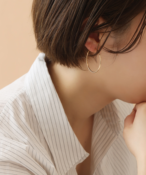 ピアス 1.5パイプ3.5cmルーフピアス K10（両耳） レディースの画像