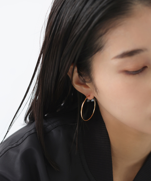 ピアス 1.5パイプ3.5cmルーフピアス K10（両耳） レディースの画像