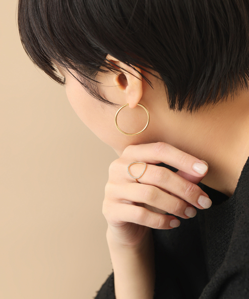 ピアス 1.5パイプ3.5cmルーフピアス K10（両耳） レディースの画像
