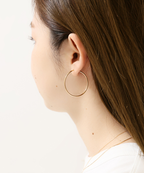 ピアス 1.5パイプ3.5cmルーフピアス K10（両耳） レディースの画像
