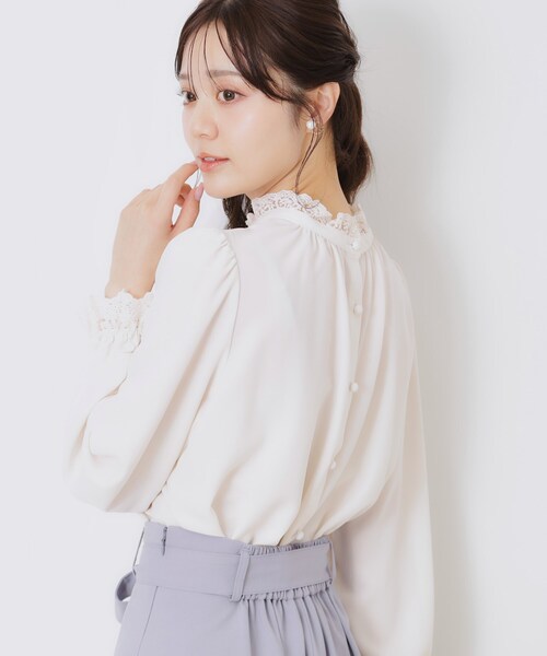 「couture brooch」 長袖ブラウス 38 ピンク レディース_画像9
