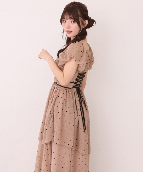 one after another NICE CLAUP ワンピース 夏 半袖 バックレースアップ
