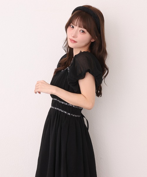 one after another NICE CLAUP ワンピース 夏 半袖 バックレースアップ 