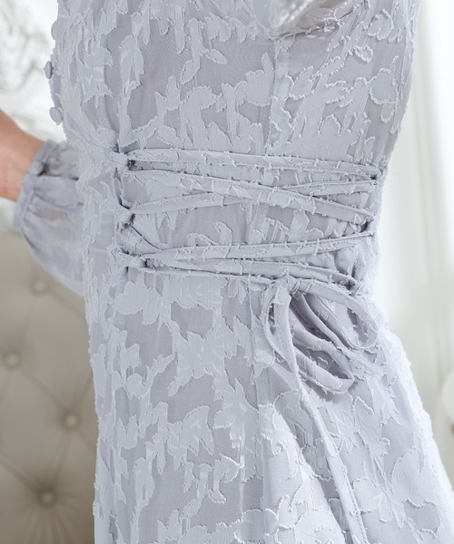 「Lace Ladies」 長袖ワンピース S グレー レディース_画像2