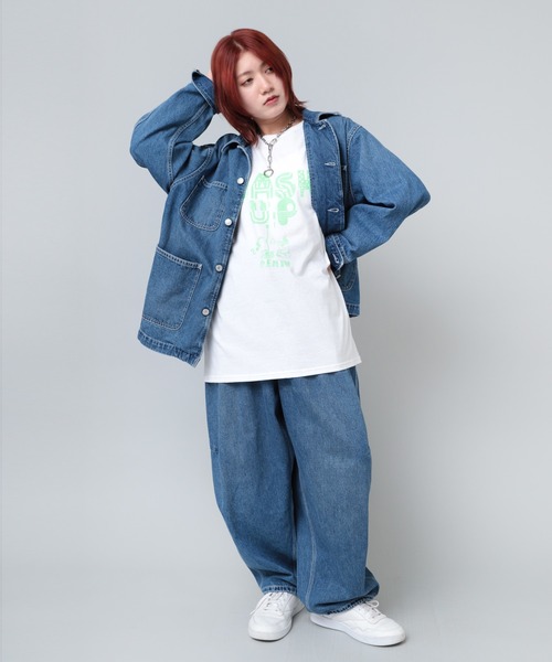 「RNA」 長袖カットソー MEDIUM ホワイト×ライム レディース_画像8