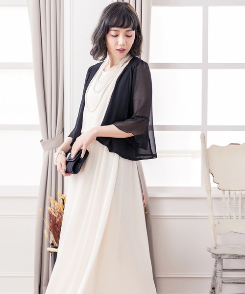 DRESS STAR（ドレススター） カーディガン 7分丈薄手シフォンパーティ