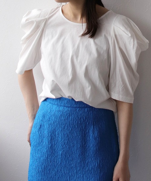 tシャツ B7 / fril sleeve tee(フリルスリーブTシャツ) レディース