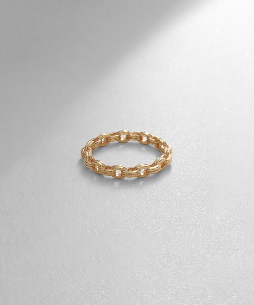 COCOSHNIK（ココシュニック） 指輪 リング K10ダブルチェーンモチーフ