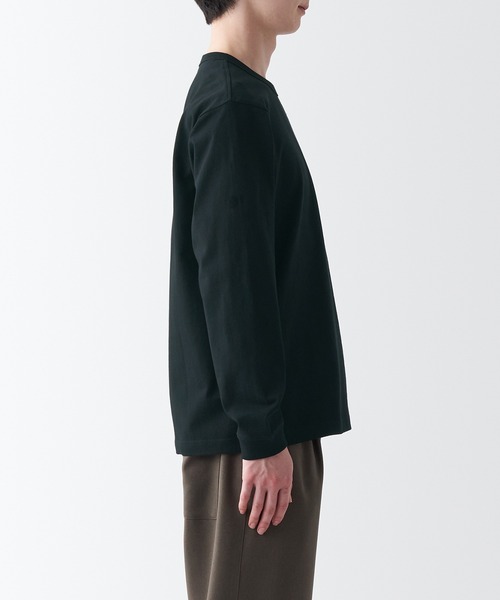 無印良品（MUJI） tシャツ 洗いざらし太番手クルーネック長袖Tシャツ