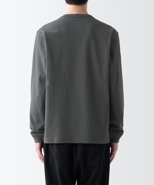 無印良品（MUJI） tシャツ 洗いざらし太番手クルーネック長袖Tシャツ
