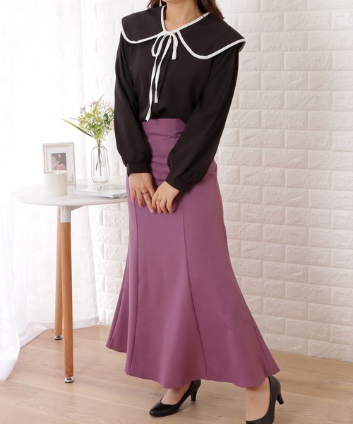 ブラウス シャツ レディース 婦人服 トップス セーラーカラー 長袖 パイピング ビッグカラー ステッチ 前ボタン おしゃれ かわいい 普段使い デイ 楽天市場】パイピング配色ビッグセーラーカラー長袖ブラウス