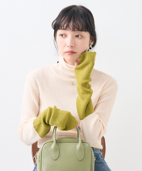 FREAK'S STORE ニット セーター ウォッシャブル スリーブ配色