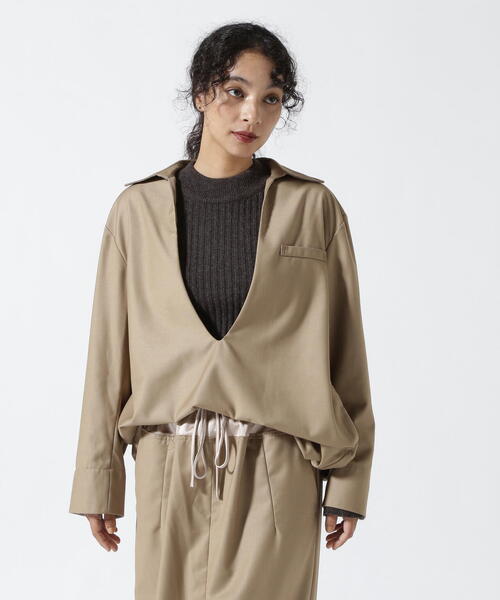 DRIOT BELLO ドロイトベロ 長袖シャツ DROIT BELLO ブラウス シャツ BELLO（ドロイトベロ）深Vネック