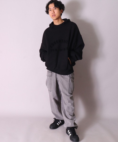ESSENTIALS FEAR OF GOD フロントロゴ スウェット FOG ESSENTIALS パーカー (CM)「ESSENTIALS FEAR OF GOD