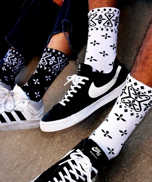 COOKMAN（クックマン） 靴下 ソックス Crew Socks Bandanna Cross