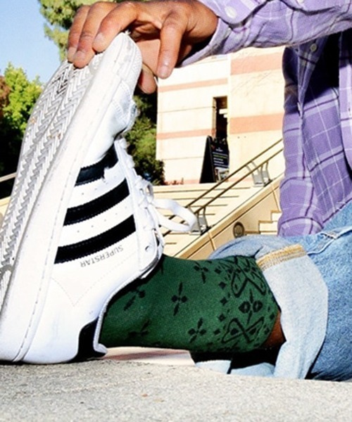 COOKMAN（クックマン） 靴下 ソックス Crew Socks Bandanna Cross