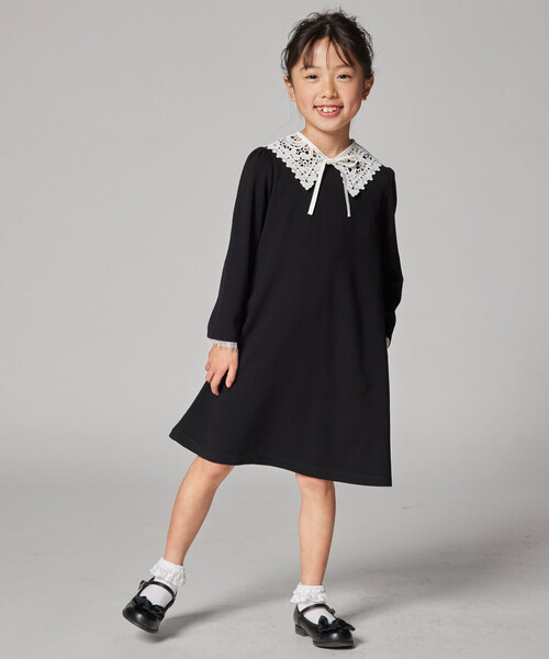 COMME CA ISM（コムサイズム） ワンピース レース襟付き ポンチ