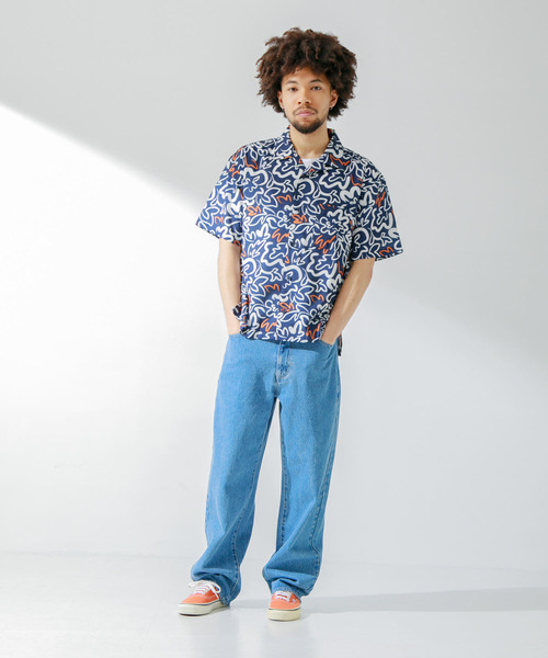 デニム・ジーパン 23 Curved Wide Denim Pants Light Blue Wide]ジーンズ(デニムパンツ) - ライトワイドジーンズ