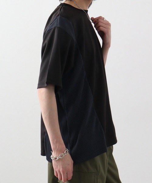 SUGGESTION tシャツ 異素材切り替えTシャツ メンズ レディース