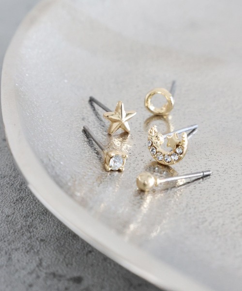 ym. ピアス 5点セット LAKOLE（ラコレ） ピアス プチムーンスターピアス5点セット / 120713