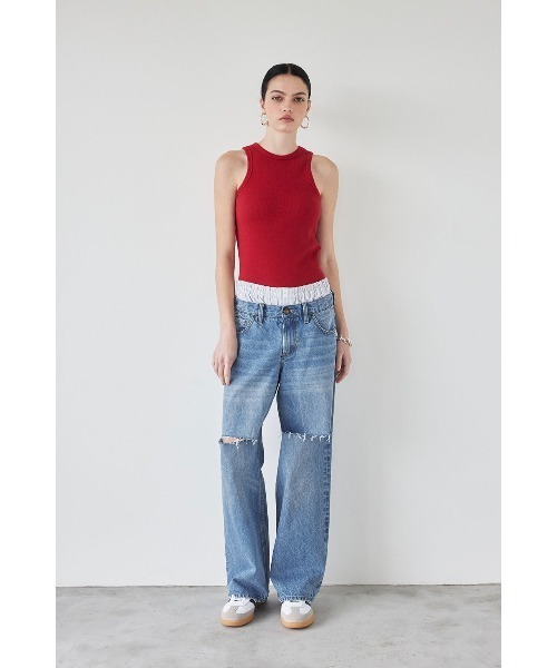 ALEXIA STAM ジーンズ デニム デニムパンツ Layered Waist Wide