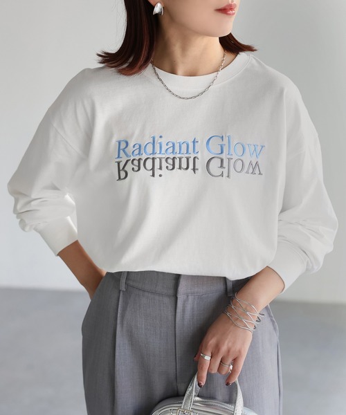 Riberry（リベリー） tシャツ 反転ロゴ刺繍ロンT レディース