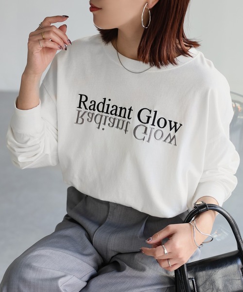 新品⭐️regleam リグリーム ロゴ ロングTシャツ ブラック刺繍シルバー 新品⭐️regleam リグリーム ロゴ ロングTシャツ ブラック刺繍