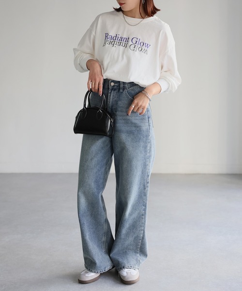 Riberry（リベリー） tシャツ 反転ロゴ刺繍ロンT レディース