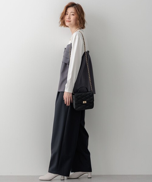 tシャツ 「洗える」ウールライクビスチェコンビ デザイン カットソー レディース 23区 tシャツ 「洗える」ウールライクビスチェコンビ デザイン