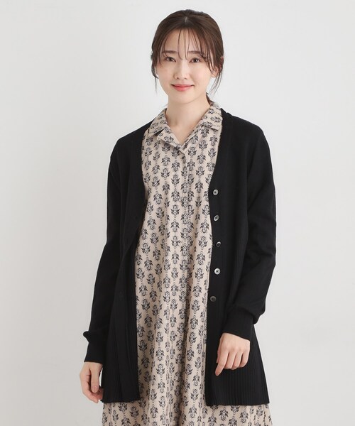 LAURA ASHLEY（ローラアシュレイ） カーディガン 「ウール混」バック  