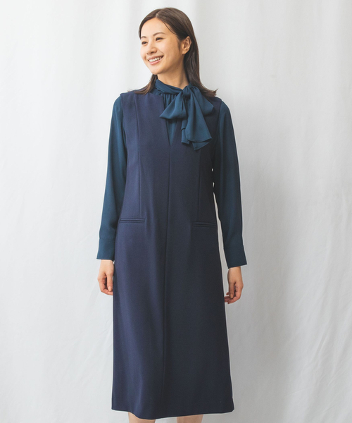 ナラカミーチェ（NARACAMICIE）/【NARACAMICIE】キーネックジャンパースカート NARACAMICIE（ナラカミーチェ） スカート 「NARACAMICIE」キーネック