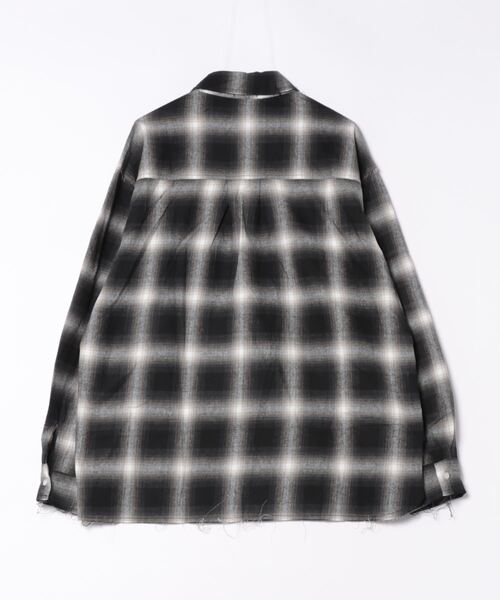 シャツ a.p.o.v. カットオフダメージチェックネルシャツ メンズ